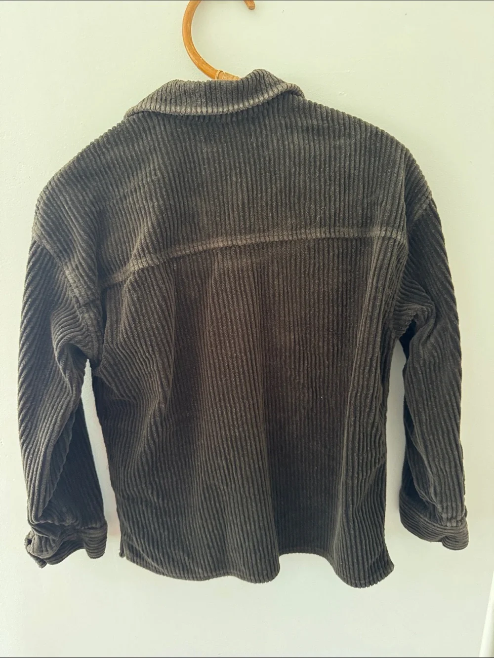 Zara Dark Brown Corduroy Jacket with Navy Plaid Lining